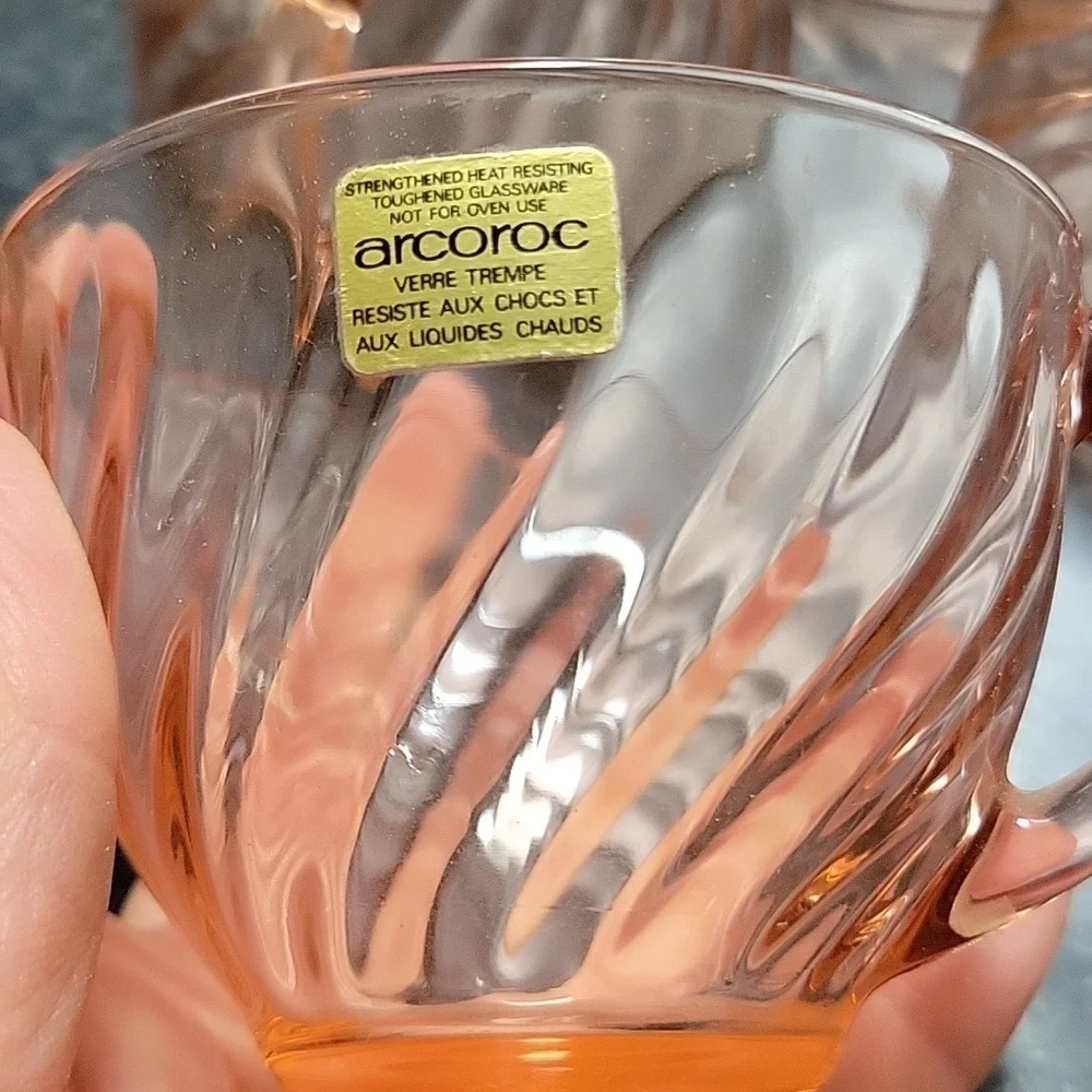 Vintage Arcoroc Dinne Set for 4 Rosaline Made France Midcentury Modern 16 Pieces